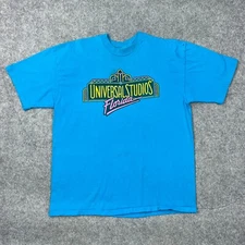 VTG Universal Studios Shirt Mens Large Blue Single Stitch 90s USA Tee Orlando