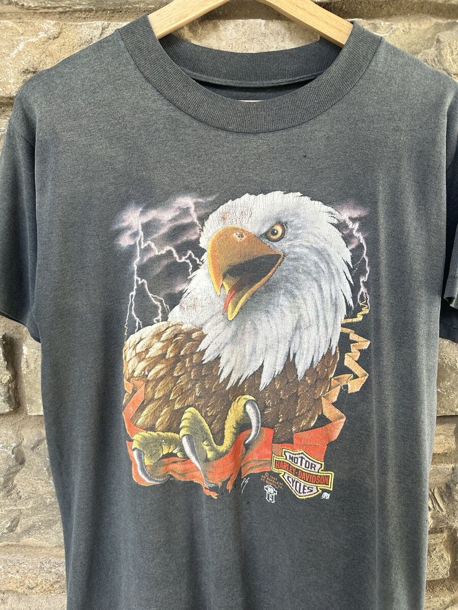 1987 Harley-Davidson 鷲デザイン Tシャツ Vintage 1987 Harley Davidson 3D Emblem Tee Shirt Eagle