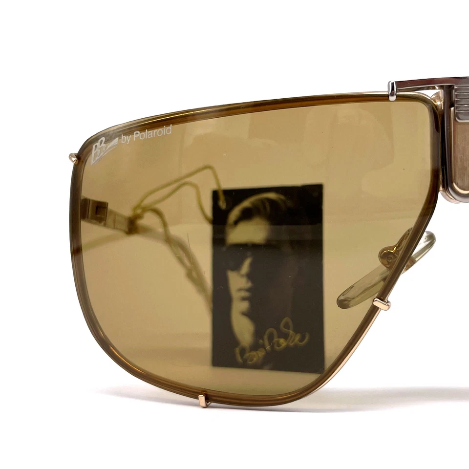 Gafas de sol vintage Boris Becker 4804A de Polaroid - 80S Italia - grandes - doradas NOS Foto 3 de 4