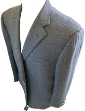 Mint Zegna Mil 15 2-Button, Dual-Vent Mini-Check Wool Blazer. Switz. 46L/56 E.U.