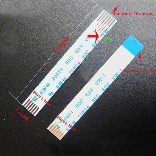 Flexible Flat Flex FFC/FPC Cable Ribbon 24-Pin Pitch 0.5mm 1.0mm 80C 60V VW-1 - Picture 2 of 4