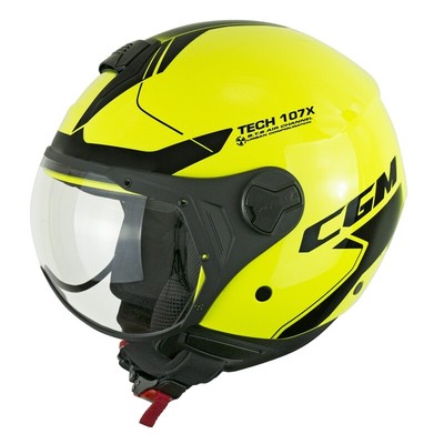 Casco Jet CGM Open Face 107X FLORENCE Tech con Visiera Sagomata Giallo Fluo  Nero | eBay
