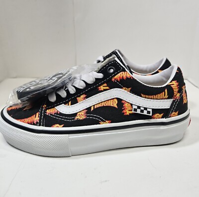 Vans Old Skool Thrasher Flame VN0005W0BML Skate Shoes Mens 3.5 Womens 4