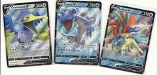 3 SWORD & SHIELD Pokemon -LAPRAS V #49 CRAMORANT V #155 KELDEO V #53 MINT