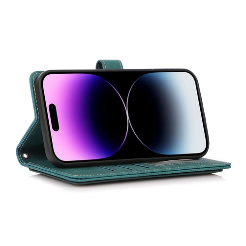 Funda protectora abatible con ranuras para tarjetas de crédito billetera con soporte de cuero con cordón para Apple iPhone - Imagen 22 de 49