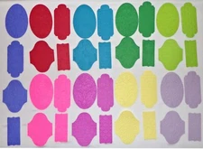 Card Center Die Cuts Embossed Shapes in Colored Cardstock All 36pcs Handmade
