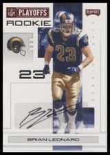 2007 Playoff NFL Playoffs #106 Brian Leonard RC Signatures Red 92/100