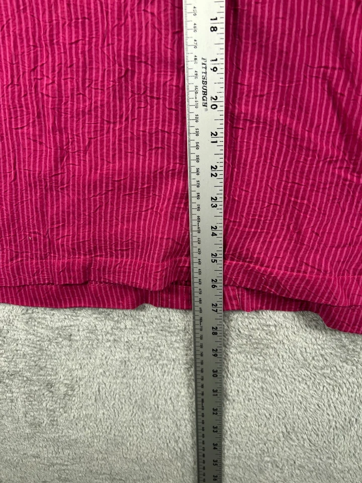 White Stag Womens 16W Top Button Up Shirt Pink Crinkle Long Sleeve Blouse Ladies - Image 3 of 4