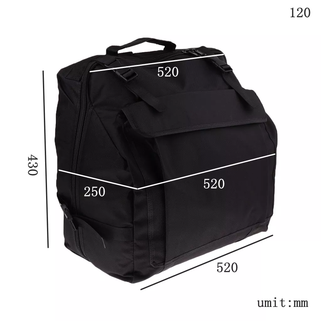 Accordion Case Backpack Thick Padded 120 Bass Piano Accordion Gig Bag