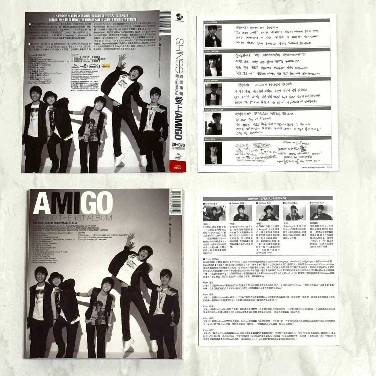 Shinee 2008 Amigo The 1st Album Repackage Taiwan OBI CD+DVD