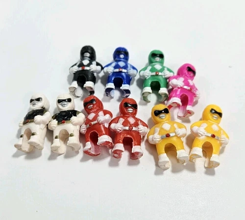 Set Of 10 Vintage 1990s Mighty Morphin Power Rangers Pencil Top Figures
