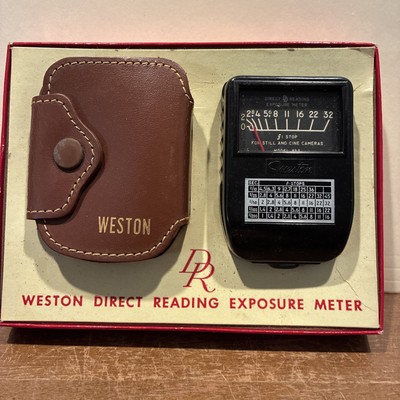 Vintage Weston Direct Reading Exposure Light Meter Model 853 with Case & Papers
