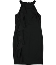 Ralph Lauren Womens Beaded Sheath Dress, Black, 8