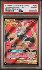 Pokémon Charizard & Braixen GX 212/236 Full Art Tag Team Cosmic Eclipse PSA 10 on eBay