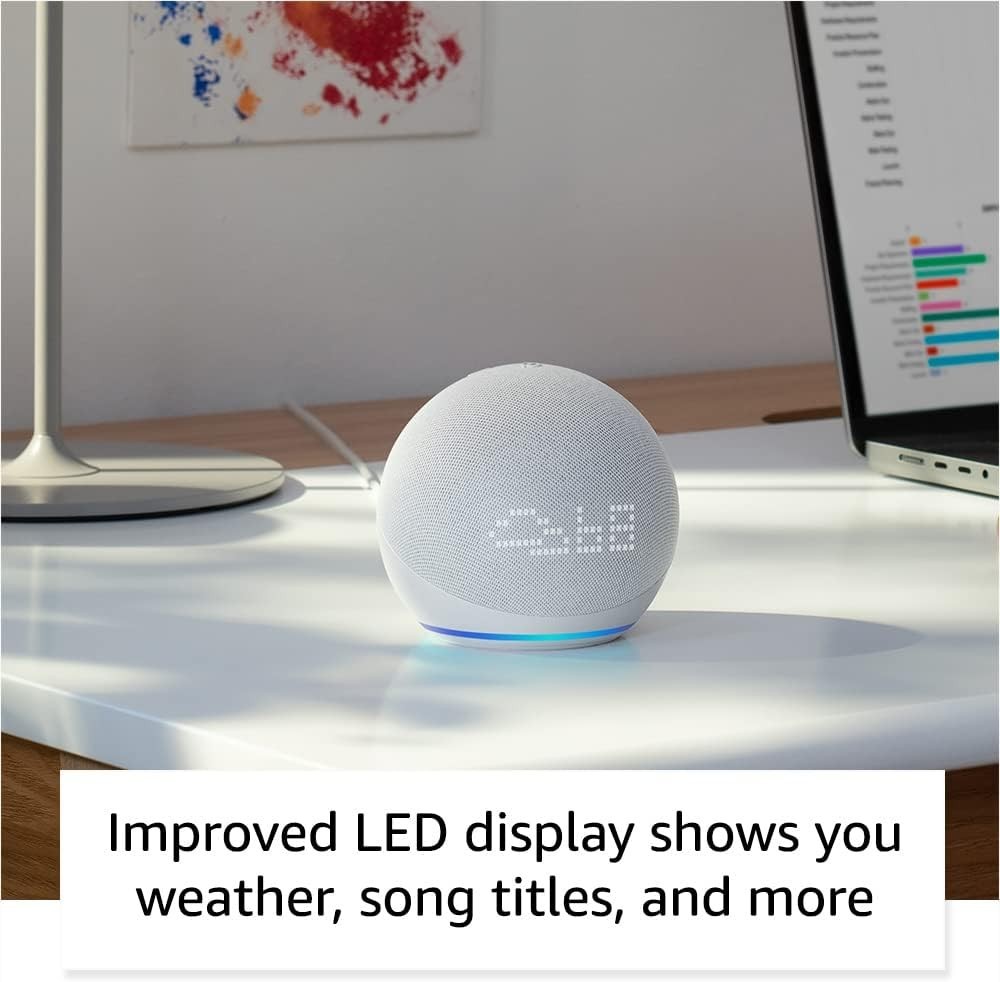 Amazon Echo Dot (5th Gen 2022 ) Smart Speaker with Clock - Cloud