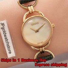 New Batt. [MINT] Gucci 6000.2.L MOP Shell Dial Black Women's Quartz Watch JAPAN