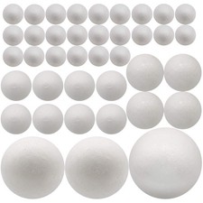 39 Pack Craft Foam Balls, 5 Sizes Including 2-7.8 in, Polystyrene Smooth Roun...