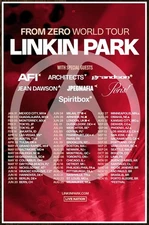 LINKIN PARK From Zero World Tour 2025 Ltd Ed RARE Poster! AFI ARCHITECTS PVRIS