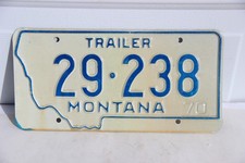 1970 Montana License Plate Trailer 29 - 238 Rosebud County Forsyth NOS plate