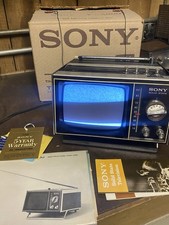 Vintage Sony Solid State TV-500U Portable TV With Box & Manual - Turns On