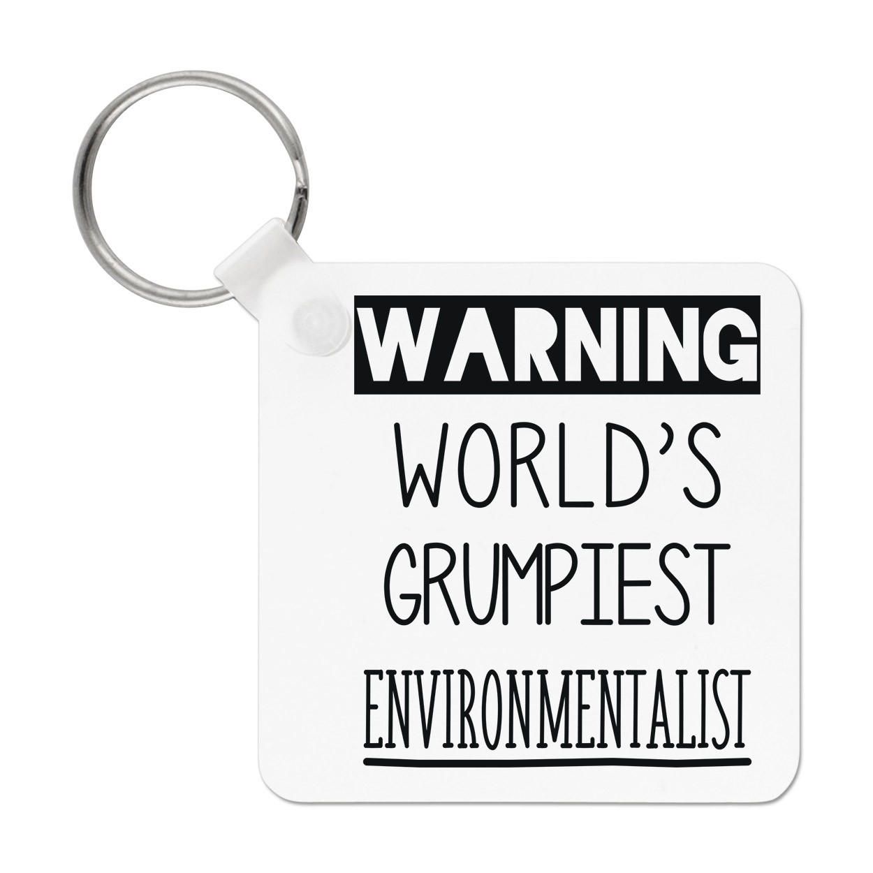 Warning World's Grumpiest Environmentalist Keyring Key Chain Awesome Best