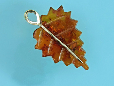 Brooch, Silver Brooch, Amber Brooch in Silver 925/ooo