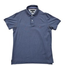 Polo Tommy Hilfiger da uomo L blu slim fit in piqué 100% cotone