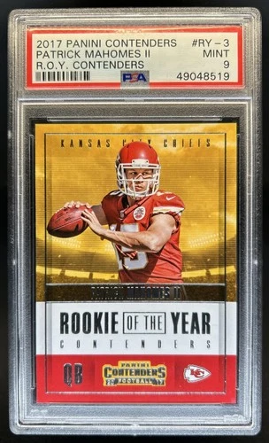 2017 Panini Contenders Patrick Mahomes II Rookie of the Year RC #RY-3 PSA 9