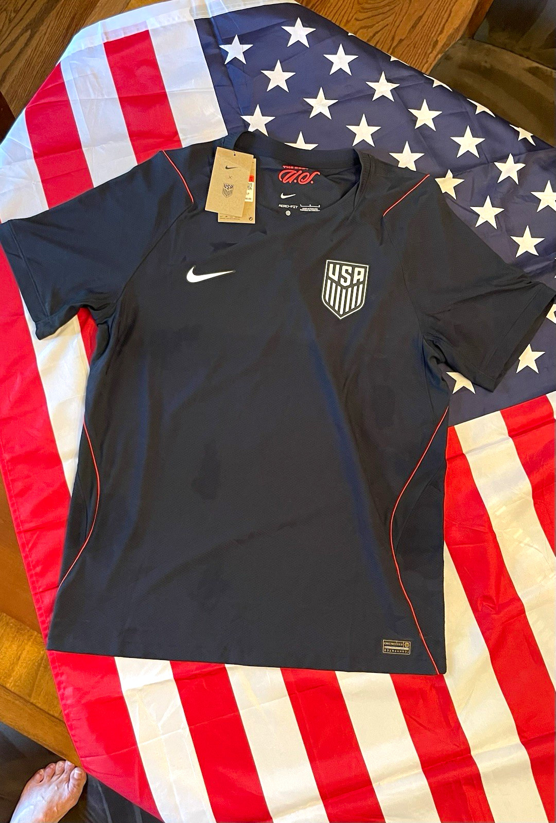 Nike USA Authentic 2026 FIFA World Cup Men's L Soccer Jersey Aero-Fit Navy Blue
