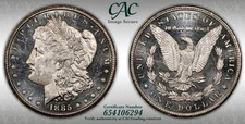 1885 CC MORGAN SILVER DOLLAR CACG MS62 DMPL GREAT EYE APPEAL
