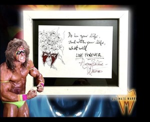 WWE Ultimate Warrior Weapon Of Warrior Wisdom 1 Of 1***RARE*** Hand Drawn By UW!