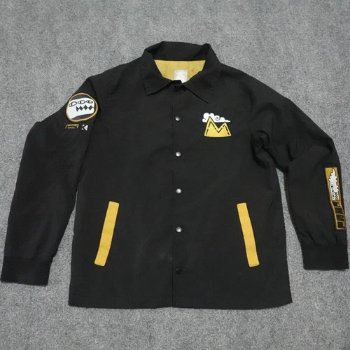 Kinwamonster Jacket Mens S Black Yellow Croc Coaches Windbreaker Snap Up 0765 - product listing photo