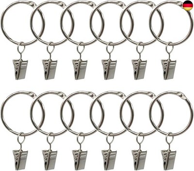Gardinenringe 40 Stück Vorhangringe mit Clips,40 mm Diameter Ringe Duschvorhang