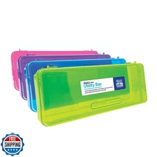 BAZIC Products Plastic Pencil Case, Ruler Length Large Utility St