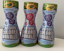 Crayola Outdoor Colored Bubbles Lot Of 3 Fuchsia  2 Purple Pizazz New Sealed