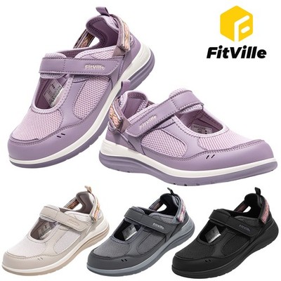 FitVille Extra Wide Diabetic Shoes for Women Sandals Adjustable Closures Slip on