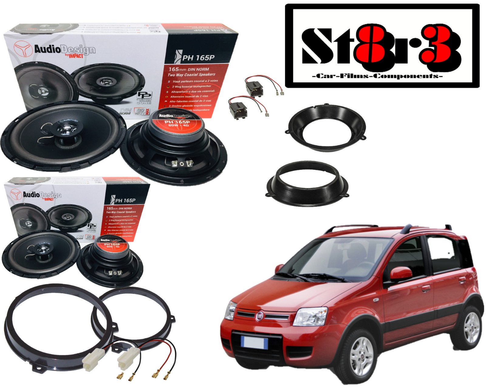 Upgrade Audio Fiat Panda 169: Kit 4 Altoparlanti Impact PH 165 PBy 16,5cm - 1