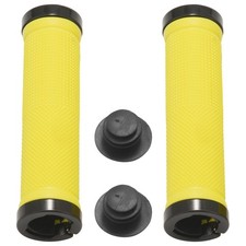 Road  BMx Bike Cycle  Lock on Locking Handlebar Grips - Yellow K5Z5