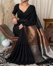 Traditional Khadi Cotton Handmade Saree With Unstitched Bloused Wedding Wear Gif