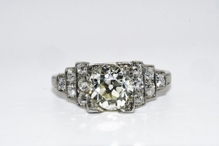 $19 000 Platinum 2.00CT Antique Art Deco Natural OldMine Diamond Engagement Ring