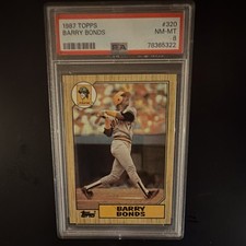 Topps 1987 Barry Bonds Rookie #320 PSA 8 Pittsburgh Pirates Baseball Card. rookie card picture
