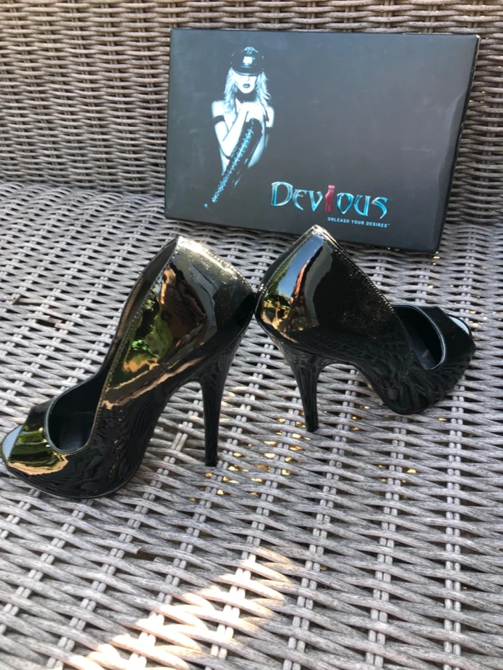 NEW HIGH HEEL EXTREM FETISH PATENT OPENTOE DEVIOUS FR 39 NEW 150€ - Immagine 2 di 4