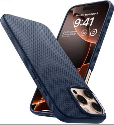 For iPhone 16 Pro Max | Spigen Liquid Air Fit Phone Case Navy Blue 