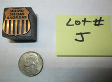 Early Union Pacific Railroad RR Letterpress Ink Printer Block Stamp Lot J