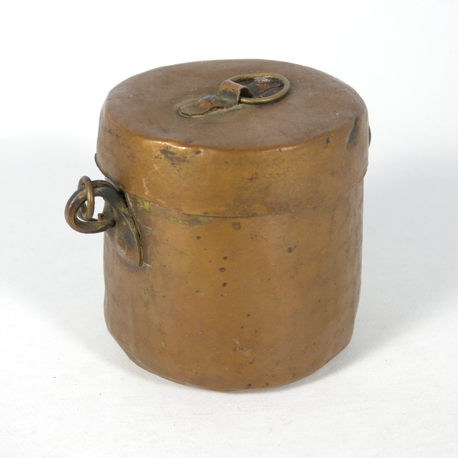 ANTIQUE SMALL POT POT POT CONTAINER COPPER POT + LID h 8 cm