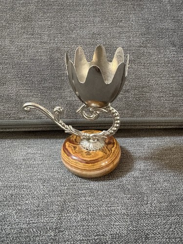 Genuine Onyx Sardonyx Egg Stand Base Made In Italy