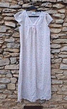 Vtg Stardust Long Nightgown Large 80s White Purple Pink Floral Cottagecore