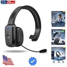 Bluetooth Headset, 60hrs Noise Canceling V5.2 Over Head Headphones, Single Ea...
