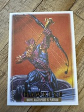 2024 Skybox Marvel Masterpieces ‘92 Platinum #34 Hawkeye Canvas Trading Card
