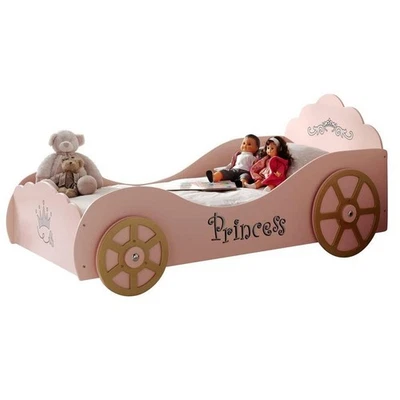 Lit Enfant Princesse "Voiture" 90x200cm Rose - Photo 1/3
